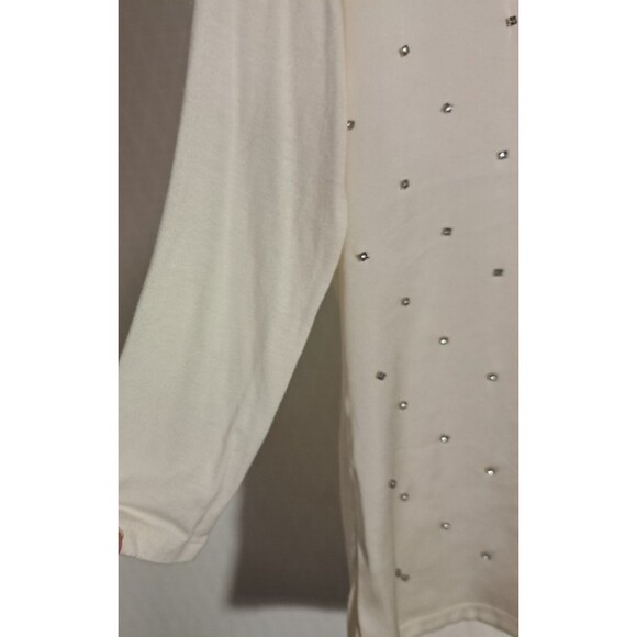 The Limited Cream, Ivory White Classic Pullover W/ Silver Gems , Sz XS- NWT - Picture 3 of 4